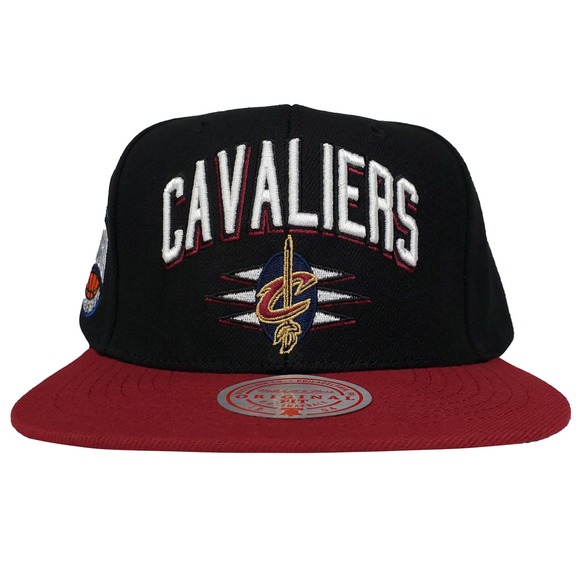 Cleveland Cavs Mitchell & Ness NBA Snapback Hat Cap‎ 3D Logo Black Red NWT - Picture 1 of 8